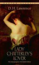 book cover of women in a corset taking down her hair. She faces away and you see the back of her head and back. Title reads Lady Chatterley's Lover by D H Lawerence.