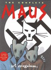 "maus book cover and link to graphic novel series in library catalog"