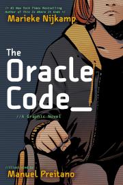 "the oracle code by Marieke Nijkamp graphic novel cover and link to book in library catalog"