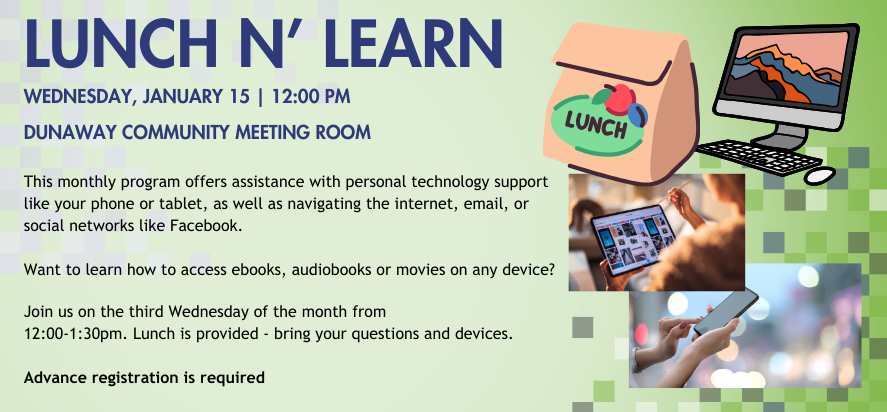promotional graphic for lunch n learn