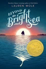 "beyond the bright sea by lauren wolk book cover and link to catalog to place book on hold "