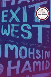 "exit west by mohsin hamid book cover and link to catalog to place book on hold"