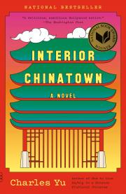 "interior chinatown by charles yu book cover and link to catalog to place book on hold"