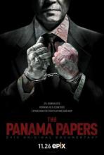 The panama papers movie poster of a man in a suit holding his lapels.
