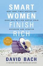 rock beach during day with striped purse and sun hat and sunglasses. text reads smart women finish rich by david bach